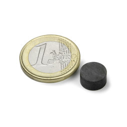 FE-S-10-05, Schijfmagneet Ø 10 mm, hoogte 5 mm, ferriet, Y35, zonder coating