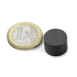 FE-S-15-10, Schijfmagneet Ø 15 mm, hoogte 10 mm, ferriet, Y35, zonder coating