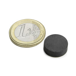 FE-S-15-05, Schijfmagneet Ø 15 mm, hoogte 5 mm, ferriet, Y35, zonder coating