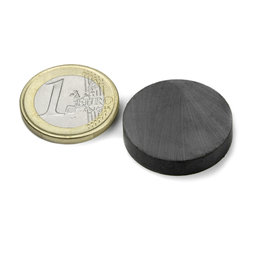 FE-S-25-05, Schijfmagneet Ø 25 mm, hoogte 5 mm, ferriet, Y35, zonder coating