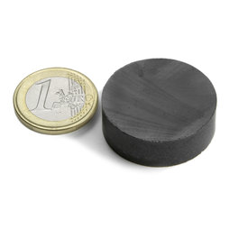 FE-S-30-10, Schijfmagneet Ø 30 mm, hoogte 10 mm, ferriet, Y35, zonder coating