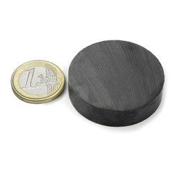 FE-S-40-10, Schijfmagneet Ø 40 mm, hoogte 10 mm, ferriet, Y35, zonder coating
