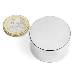 S-35-20-N, Schijfmagneet Ø 35 mm, hoogte 20 mm, neodymium, N45, vernikkeld