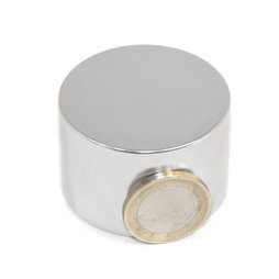 S-45-30-N, Schijfmagneet Ø 45 mm, hoogte 30 mm, neodymium, N45, vernikkeld