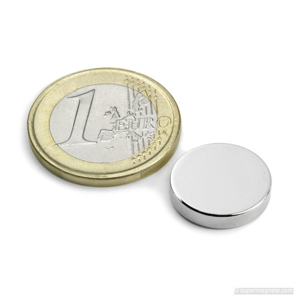 Schijfmagneet Ø 15 mm, hoogte 3 mm