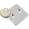 Blokmagneet 40 x 40 x 4 mm, met verzonken gat, N35, vernikkeld
